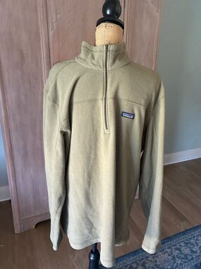 Patagonia Zip Fleece Pullover Sweater sweatshirt layer Mens XXL Tan Brown
